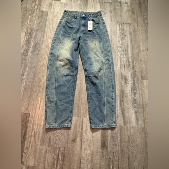 Barrel Leg Jeans loose baggy vintage retro skateboard pants denim casual wear
